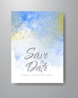 Save the date with watercolor background. Design for your invitation. vector