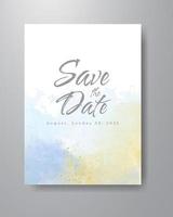 Save the date with watercolor background. Design for your invitation. vector