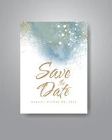 Save the date with watercolor background. Design for your invitation. vector