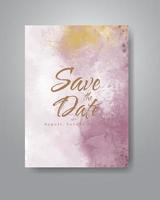 Save the date with watercolor background. Design for your invitation. vector