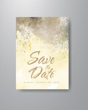 Save the date with watercolor background. Design for your invitation. vector