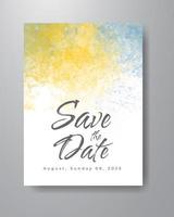 Save the date with watercolor background. Design for your invitation. vector