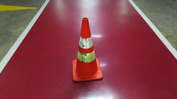 traffic cone at parking lot photo