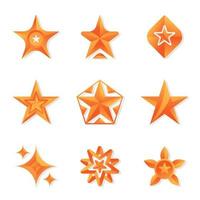 plantilla de conjunto de iconos de estrella vector