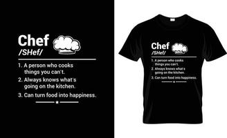 diseño de camisetas de chef, eslogan de camisetas de chef y diseño de ropa, tipografía de chef, vector de chef, ilustración de chef