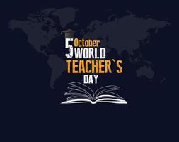 World Teacher's Day. October 5.best teacher ever poster concept. Simple vector illustration.