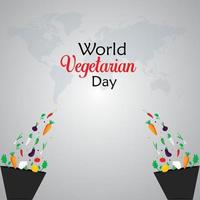 World Vegetarian Day concept. Template for background, banner, card, poster. vector illustration.