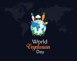 World Vegetarian Day concept. Template for background, banner, card, poster. vector illustration.