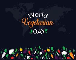 World Vegetarian Day concept. Template for background, banner, card, poster. vector illustration.