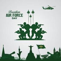 Brazilian Air Force Day. October 23. Brazil national celebration. Template for background, banner, card, poster. Vector illustration.