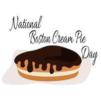 día nacional de la tarta de crema de boston, idea para la decoración de carteles, pancartas, volantes o menús vector