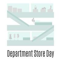 Department Store Day, idea for poster, banner, flyer or postcard, date on the calendar vector