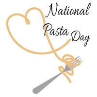 National Pasta Day, idea for poster, banner, flyer or menu decoration vector