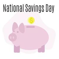 National Savings Day, idea for poster, banner, flyer or postcard vector