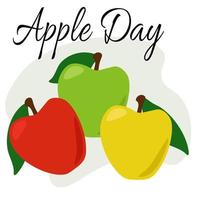 Apple Day, idea for poster, banner, flyer or postcard vector