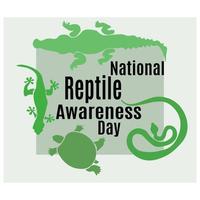 día nacional de concientización sobre reptiles, idea para afiches, pancartas, volantes o postales vector