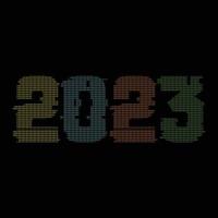 2023. se puede utilizar para el diseño de moda de camisetas de feliz año nuevo, diseño de tipografía de año nuevo, prendas de juramento de año nuevo, vectores de camisetas, diseño de pegatinas, tarjetas, mensajes y tazas