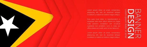 Banner template with flag of East Timor for advertising travel, business and other. vector