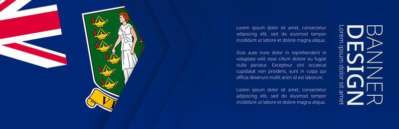 Banner template with flag of British Virgin Islands for advertising travel, business and other.
