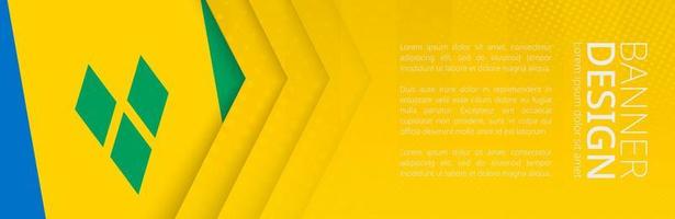 Banner template with flag of Saint Vincent and the Grenadines for advertising travel, business and other. vector