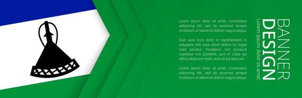 Banner template with flag of Lesotho for advertising travel, business and other. vector