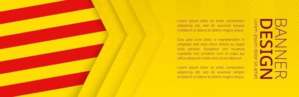 Banner template with flag of Catalonia for advertising travel, business and other. vector