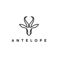 antelope head outline line art logo vector