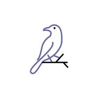 logotipo minimalista simple de pájaro vector