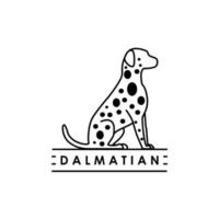 sitting dalmatian dog simple flat minimalist vector