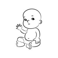 Funny little baby smiling vector