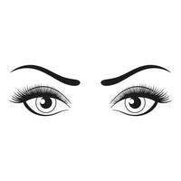ojos y cejas femeninos aislados en fondo blanco vector