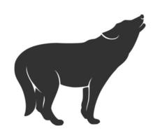 silueta del lobo sobre un fondo blanco vector