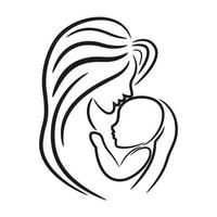 Mother and her baby symbol vector