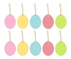 Multicolored Easter eggs hanging isolated on white background vector