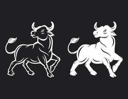 Bull mascot icon design template vector