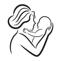 Mother and her baby symbol vector