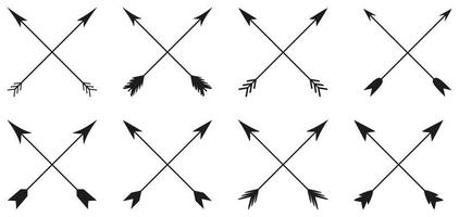 Arrows collection in cross style on white background vector