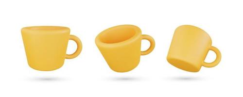 Realistic 3d coffee cup vector illustration
