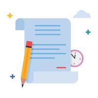 Signature into legal document. Contract document signing illustration. vector