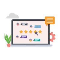 Customer review showing on five star rating. Reviews stars with good and bad rate and text illustration. vector