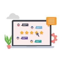 Customer review showing on five star rating. Reviews stars with good and bad rate and text illustration. vector