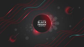 Black friday sale banner template technology design with light circuit board illustration winter vector. modern minimalist digital data concept for internet marketing or digital marketing. EPS 10 vector