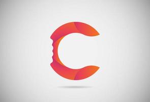 Letter C logo gradient simple elegant flat design. creative logo vector for company or event. abstract font and alphabet modern logo. purple pink and orange gradient logo.