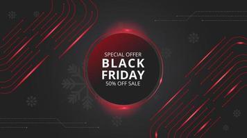 Black friday sale banner template technology design with light circuit board illustration vesctor. modern minimalist digital data concept for internet marketing or digital marketing. EPS 10 vector