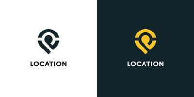 logotipo de ubicación moderno bueno para ubicación, tecnología o logotipo de mapa con icono de alfiler vector