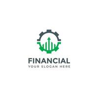 Financial management tools logo with arrow logo template vector