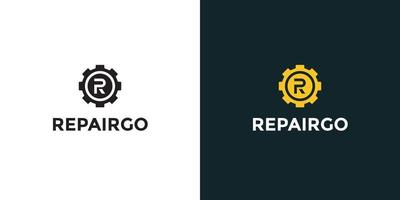 Simple repair logo with gear for tools logo vector