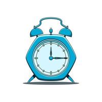 3d soft blue hexagon alarm clock vector illustration