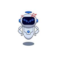 modern flat angry robot illustration design vector