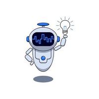 modern flat robot lamp of idea illustration design vector